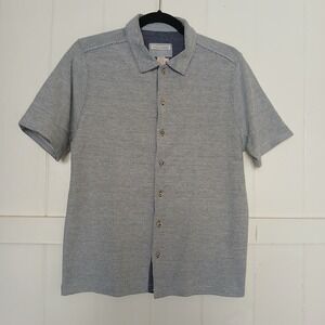 Carbon 2 Cobalt Shirt Men's Small Button Up Gray Blue Short Sleeve Midweight